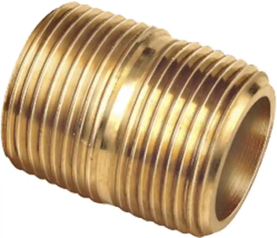 JB Industries 112-B Brass Nipple, 1/4 x Close Threaded