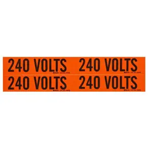 Brady 44210 240 VOLTS Conduit & Voltage Markers 1 1/8 H x 4 1/8 W