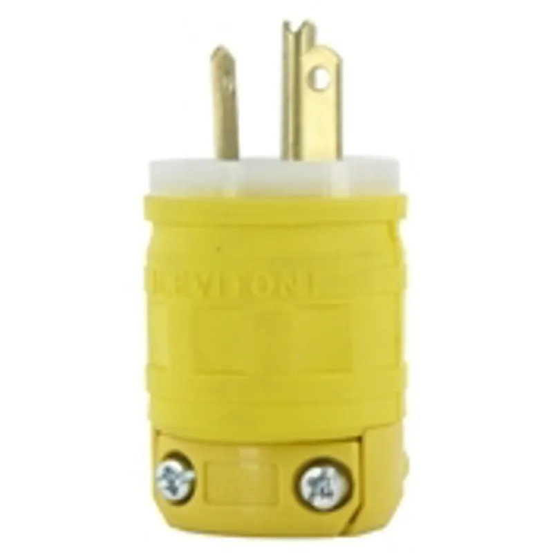 Leviton 1448 20 Amp 250 Volt Straight Blade Plug Industrial Grade Grounding Dustguard
