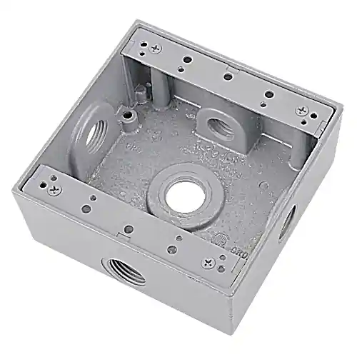ABB 2IH5S2-1 Red Dot 2-Gang Weatherproof Metallic Device Box 31.8 Cubic Inches 5 Hubs