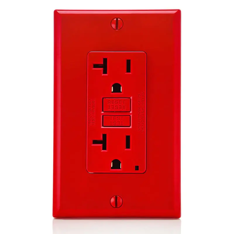Leviton GFNT2-R 20 Amp 125 Volt GFCI Receptacle Red