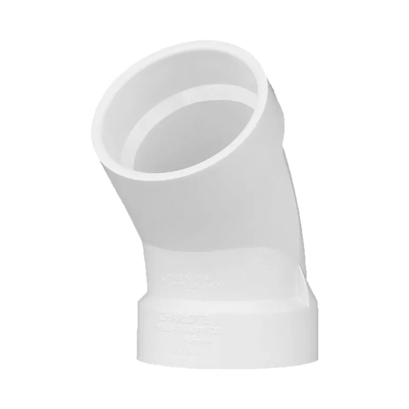 Charlotte Pipe 03402 2 1/8 Bend - 45 Deg - Elbow - Hub x Hub - PVC DWV