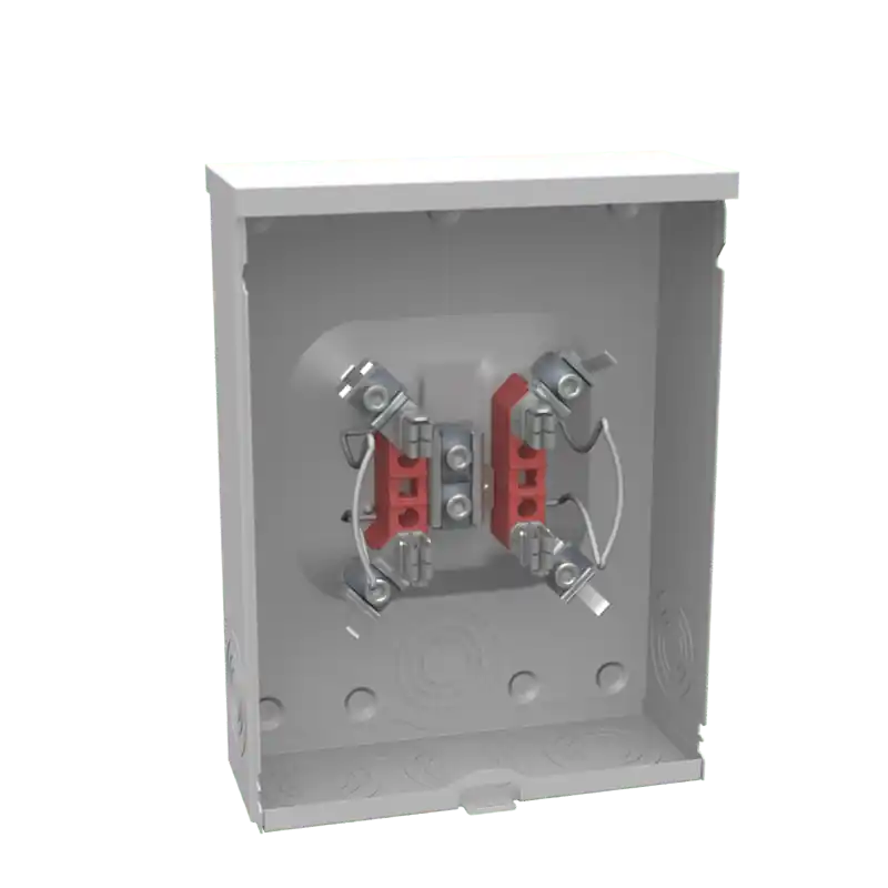 Milbank U7040-O-TG-KK 200 Amp Ringless Meter Socket 4 Terminal Blank Top Triplex Ground Horn Bypass