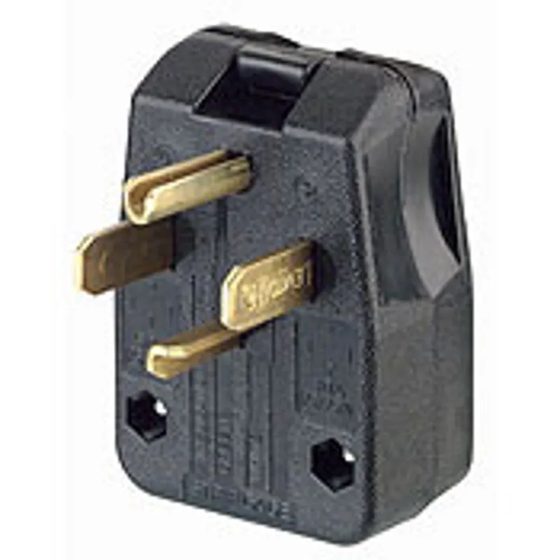 Leviton 275-T 30/50 Amp, 125/250 Volt Dual Power Vinyl Grounding Angle Plug, Black