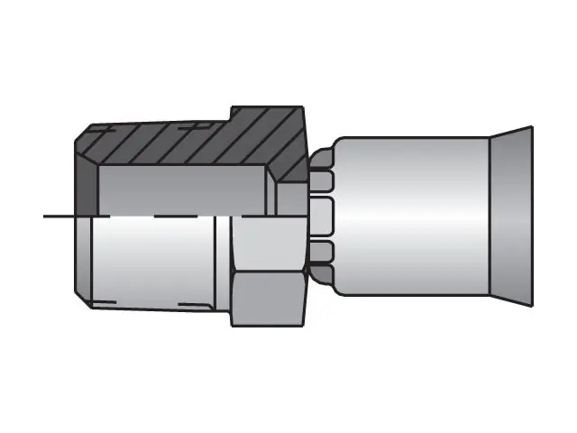 Parker 10191N-4-6 Permanent Fitting, Brass Nipple/Steel Shell