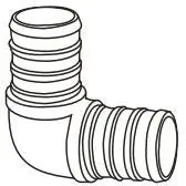 BMI 39323 3/4 x 1/2 PEX x PEX 100 PSI Lead-Free DZR Brass Reducing 90D Elbow