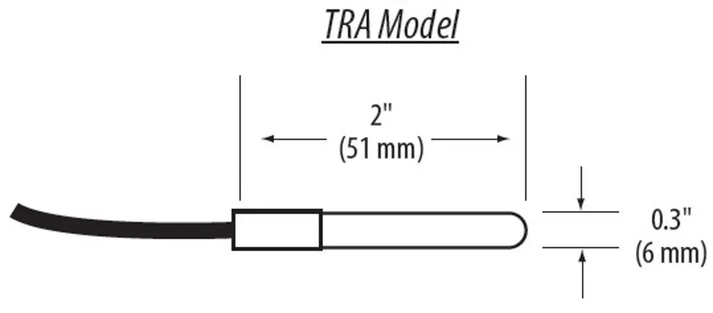 Veris Industries TRAN0 Specialty Temperature Sensor Remote Probe Stainless Steel 1.8K Ohm Thermistor Replacement MPN