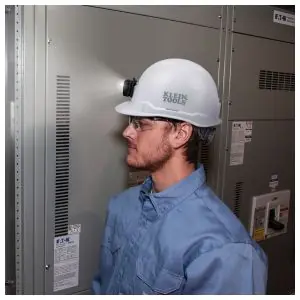 Klein Tools 60107RL Hard Hat Non-Vented Cap Style with Rechargeable Headlamp White