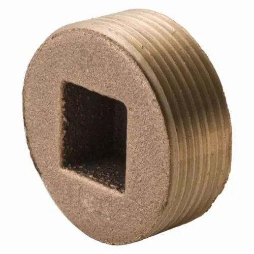Merit Brass X118-12 Countersunk Square Head Plug, 3/4 in Nominal, Thread End Style, 125 lb