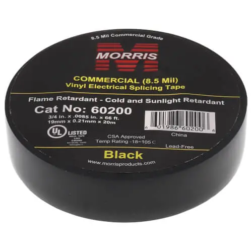 DiversiTech 60200 3/4 X 66' 8.5 Mil Commercial Grade Vinyl Electrical Tape