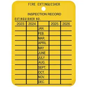 Fire Extinguisher Accessories 4PTAGBR Plastic 4-Year Inspection Tag