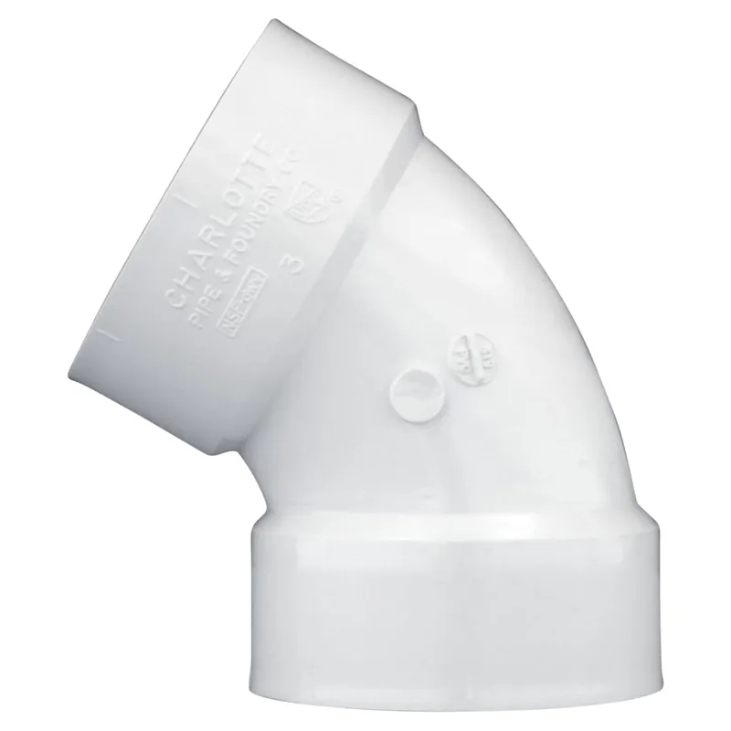Charlotte Pipe 03394 3 1/6 Bend - 60 Deg - Elbow - Hub x Hub - PVC DWV