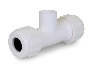 Everflow 375CT114 1-1/4 PVC Compression Tee Solvent Branch NSF Approved