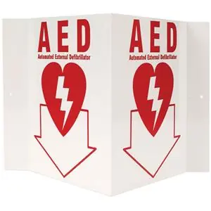 First Aid Signs 261PBR 3-D AED Sign 5 x 6 Replacement MPN
