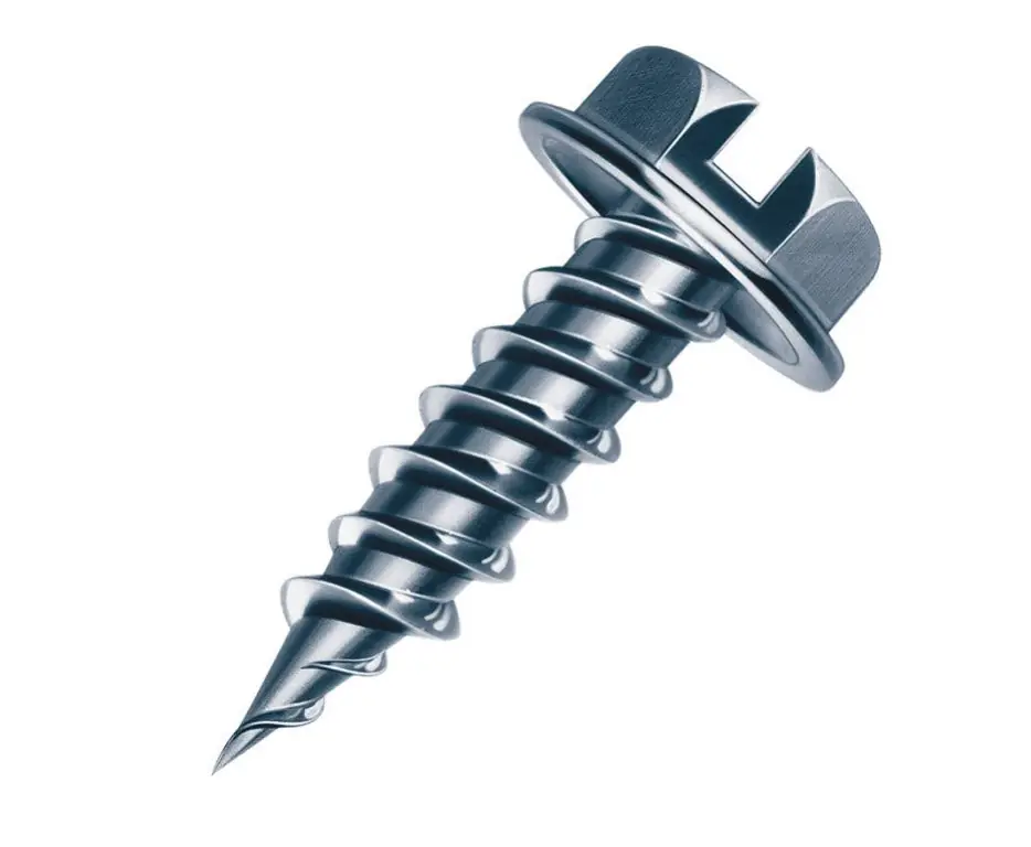 Malco 51086 Self-Piercing Screw 8 in 3/4 in OAL Hex Washer Head Slotted Drive