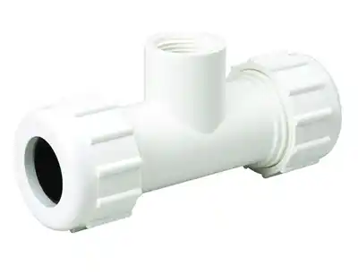 Everflow 370CT114 1-1/4 PVC Compression Tee FIP Branch NSF Approved
