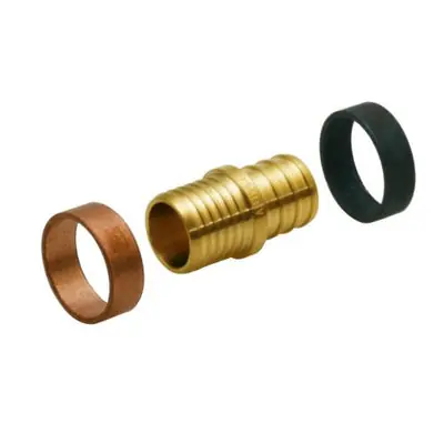 Everflow PXTC0012K-NL 1/2 F1807 PEX Transition Coupling Kit W/2 Crimp Rings Individually Bagged Lead Free