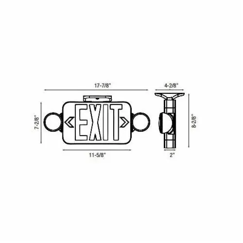 ABB ELXN400R-2LEDR EMERGI ELXN400 LED Self-Powered Combo Lighting Unit and Exit Sign