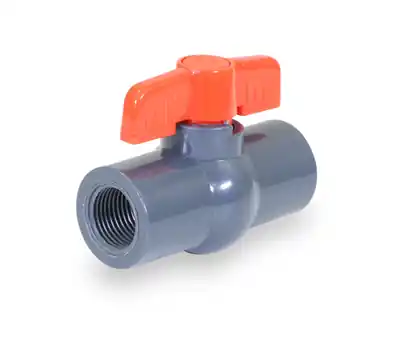 Everflow 270T400 4 SCH. 80 PVC THREADED BALL VALVE GRAY NSF APPROVED