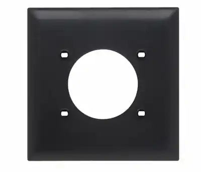 Pass & Seymour TP703BK 2Gang Wall Plate 2.1563 Power Outlet Receptacle Nylon Black