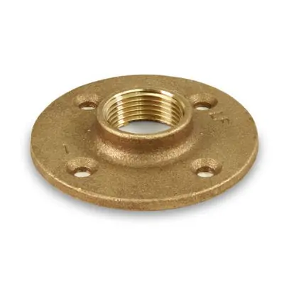 Everflow BRFF0114-NL 1-1/4 Floor Flange W Holes Brass Lead Free