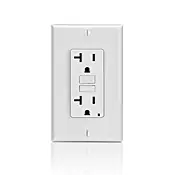 Leviton N7899-R 20 Amp 125 Volt Receptacle 20 Amp Feed-Through SmartLock Pro Slim GFCI Red