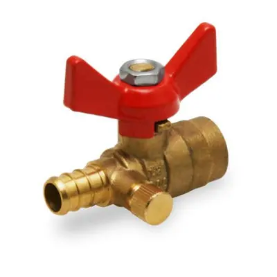Everflow 848PS012-NL 1/2 PEX x SWT Ball Valve with Drain Lead Free