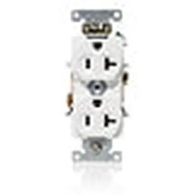 Leviton C5362-W Duplex Receptacle 20 Amp 125 Volt NEMA 5-20R 2P 3W