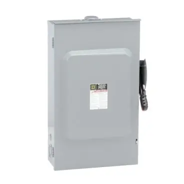 Square D HU364RBVW Safety Switch 600 VAC 200 Amp 3-Pole Non-Fusible Heavy Duty
