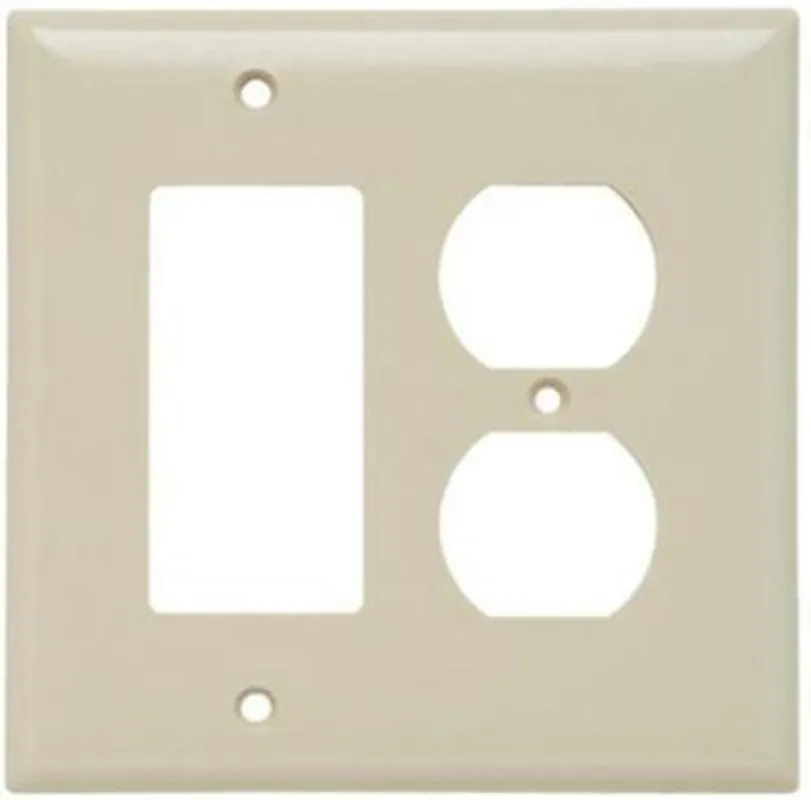 Legrand SPJ826-I Pass & Seymour Ivory 2-Gang 1 Duplex Receptacle and 1 Decorator Combination Openings