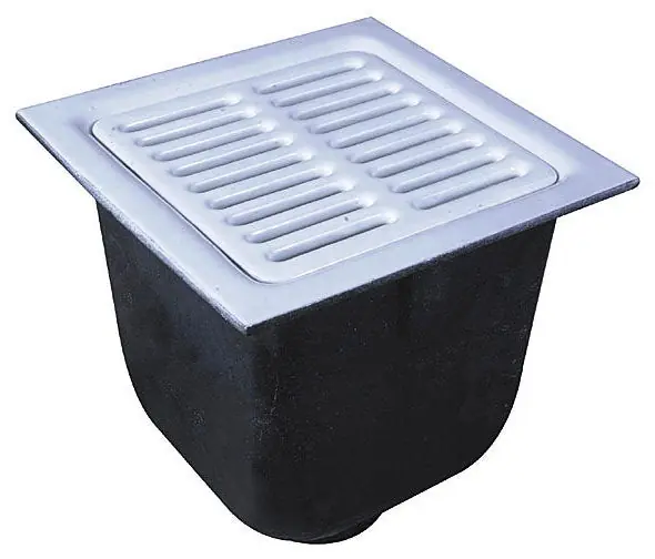 Watts FS-753P-5-175 Floor Sink with 12 Square Porcelain Strainer/3/4 Grate and Sediment Bucket