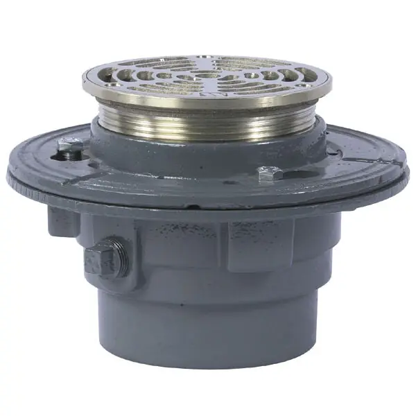 Watts FD-102-A5 Drainage FD-100-A Series 2 in. No Hub Cast Iron Nickel Bronze Floor Drain