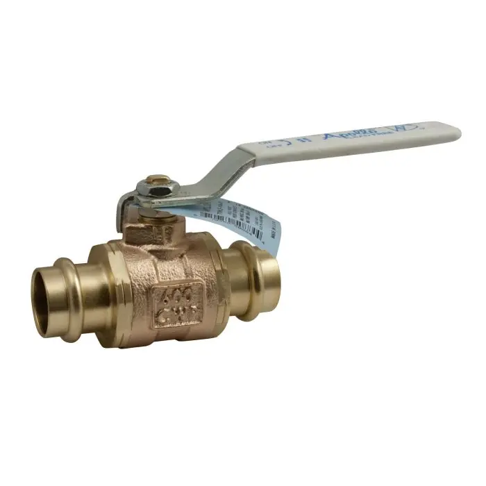 Apollo 77WLF10501 Xpress 77WLF 2-Piece Lead Free Ball Valve, 1 in, Press, Bronze, Full Port