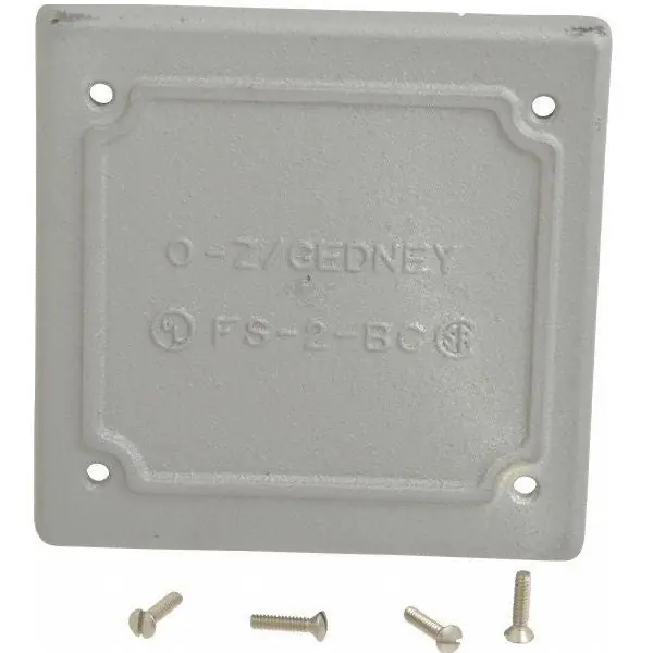Emerson FS-2-BCS Flat Weatherproof Device Box Cover, 2 Gang, Blank