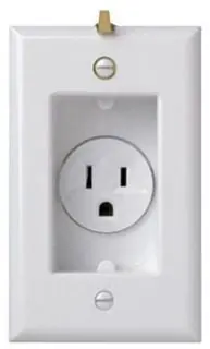 Legrand S3713-TRW Receptacle Recessed Tamper Resistant 15Amp 125Volt With Plate