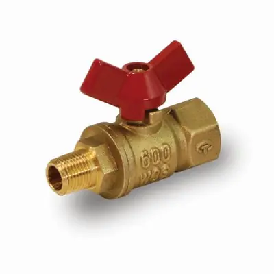 Everflow 615MF018-NL 1/8 MIP x 1/8 FIP Mini Ball Valve Butterfly Handle Lead Free