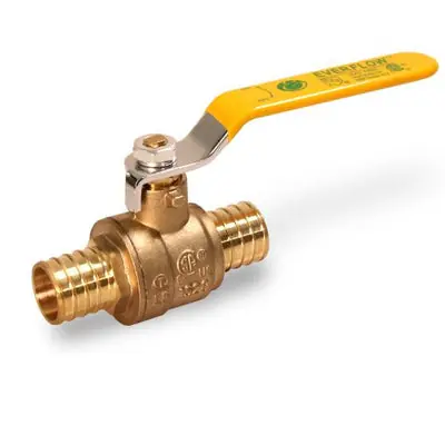 Everflow 600P112-NL 1-1/2 F1807 PEX X PEX Full Port Brass Ball Valve Lead Free