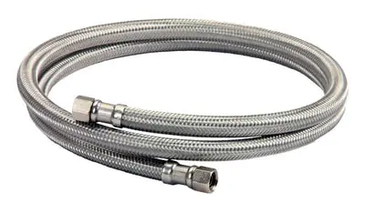 Everflow 2665-NL 5 Braided Flex Ice Maker Connect 1/4COMP X 1/4COMP UPC/NSF-61 Lead Free