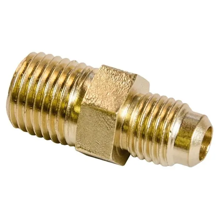 C&D Valve C&D-CD1414/2 C&D 1/4 M. Flare Access X 1/4 Mpt Body, Cd2250 Brass Wrench Cap And Valve Core, Mpt End Can Accommodate 5/16 Od Tube