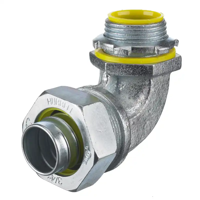 Hubbell Wiring Device-Kellems H07591 3/4 Inch Male Threaded Insulated 90 Degrees Metallic Liquidtight Conduit Connector