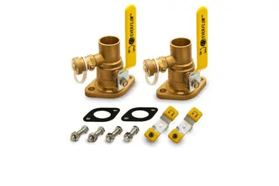 Everflow 510C112 1-1/2 SWT F/P Flange Ball Valve With Purge - Nuts & Bolts UPC/NSF61-9 600WOG *Pair of 2*