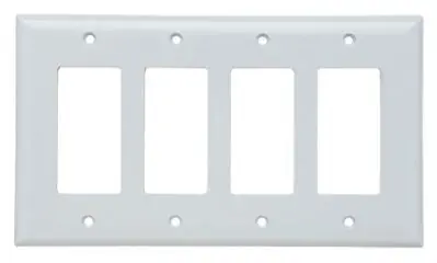 Legrand-Pass & Seymour SPJ264-W Smooth Wall Plate Junior-Jumbo 4gang Decorator White