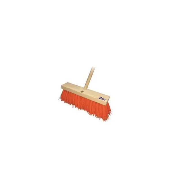 Bon 34-423 Street Broom - 5 Hi-Vis Orange Poly - 24 - Wood Handle