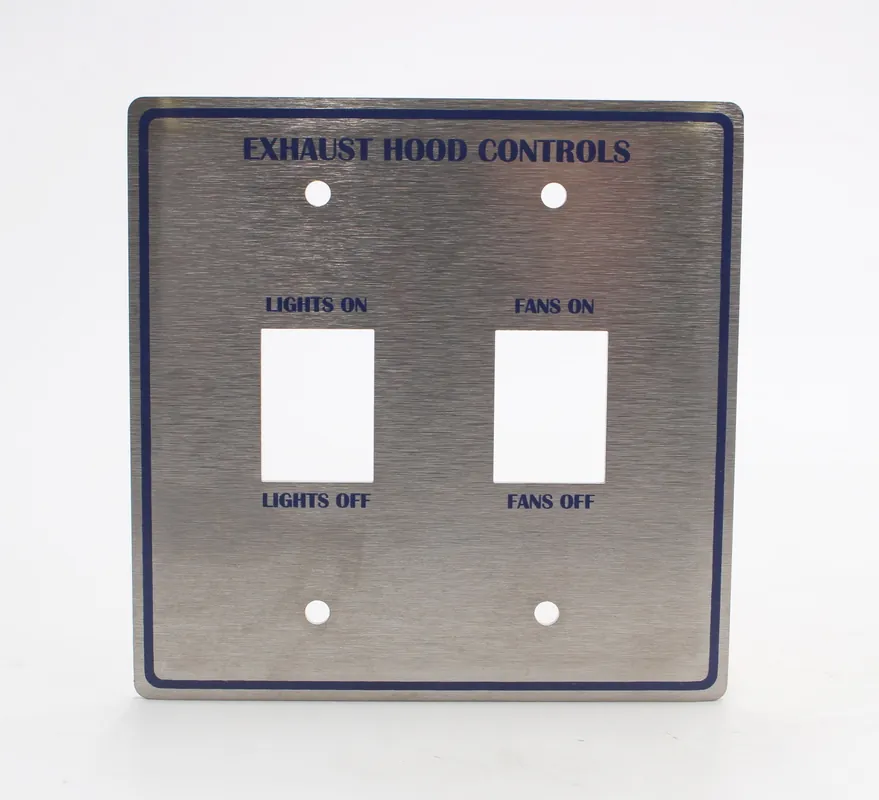 CaptiveAire SC-MT-F1L1 Hood Light and Fan Switch Plate for Switches on Self Cleaning Hoods Without EMS