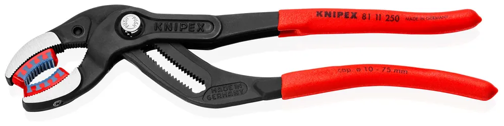 KNIPEX 8111250 Pipe Gripping Pliers-Replaceable Plastic Jaws 10 in.