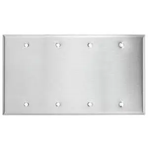 Mulberry 97154 Standard Blank Wall Plate 4 Gangs 8.187 in W x 4.5 in H Replacement MPN