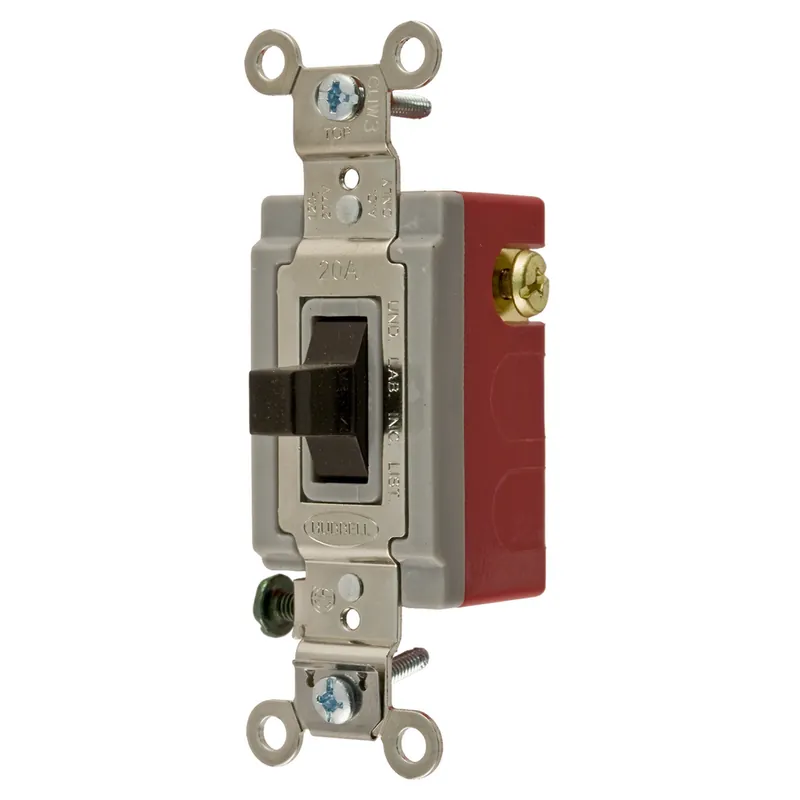 Hubbell HBL1557 20 Amp 120/277 VAC SPDT Brown Toggle Switch