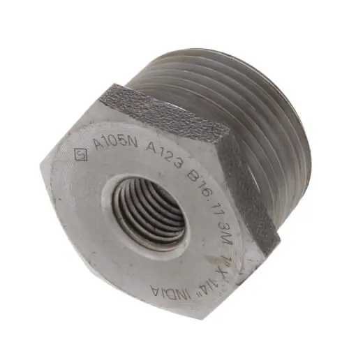 Merit Brass C3514-1604 1 x 1/4 3000# A105N Carbon Steel Hex Bushing NPT