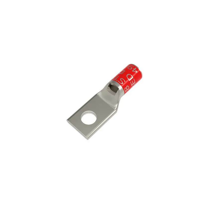 BURNDY YA8CL1BOX 8 AWG CU One Hole 1/4 Stud Size Standard Barrel Inspection Window Internal Chamfer Tin Plated UL/CSA 90 Up to 35kV RED Color Code 49 Die Index