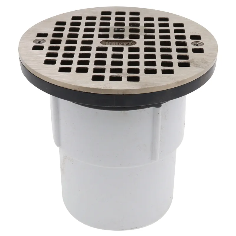 Oatey 72157 3 or 4 PVC Adjustable General Purpose Drain with 6 Nickel Grate